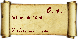Orbán Abelárd névjegykártya